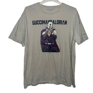 Forallnerds Guccimandalorian Men’s Cream T-shirt Size XL